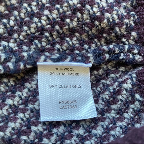 Nordstrom Men’s Shop Wool & Cashmere Sweater Plum Purple Men’s Size Large - Picture 6 of 7